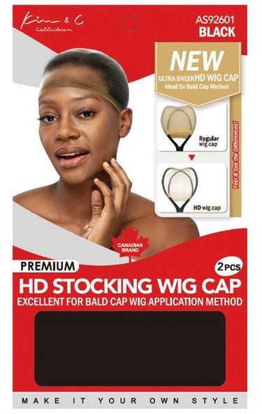 KIM & C Premium HD Stocking Wig Cap (2pcs), Sareya Beauty Supply Store